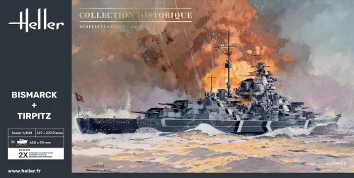 Heller Twin Set Bismarck + Tirpitz 1:400 hadihajó makett – Heller H85078
