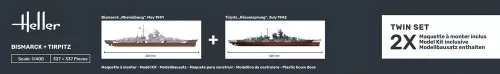 Heller Twin Set Bismarck + Tirpitz 1:400 hadihajó makett – Heller H85078