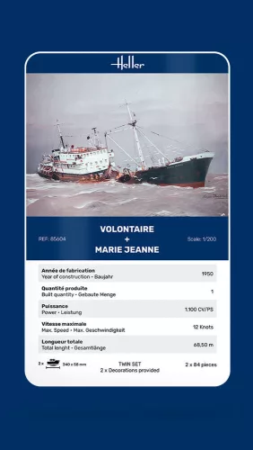 Heller Twin Set Volontaire + Marie Jeanne 1:200 hajómakett – Heller H85604
