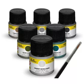 Heller Acrylic Colour katonai járművek festékszett 6×12 ml + ecset – Heller H9400