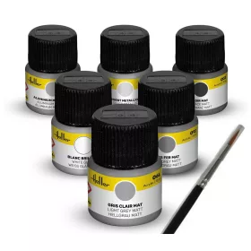 Heller Acrylic Colour polgári repülőgépek festékszett 6×12 ml + ecset – Heller H9401