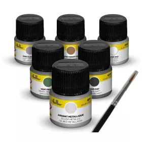 Heller Acrylic Colour katonai repülőgépek festékszett 6×12 ml + ecset – Heller H9402