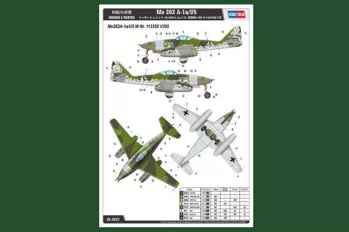 HobbyBoss Me 262 A-1a/U5 1:48 repülőgép makett