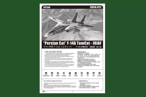 HobbyBoss Persian Cat F-14A TomCat-IRIAF 1:48 repülőgép makett