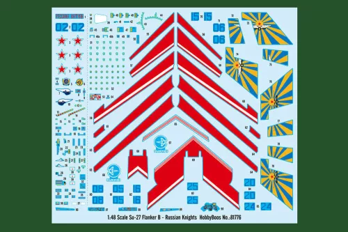 HobbyBoss Su-27 Flanker B - orosz Knights Aerobatic Team 1:48 repülőgép makett