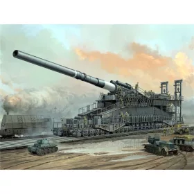   HobbyBoss német 80 cm K(E) vasúti löveg Dora 1:72 vasúti makett