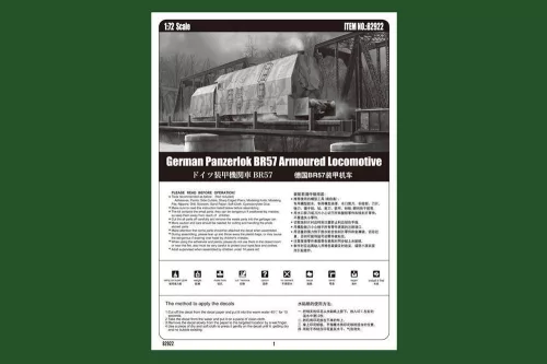 HobbyBoss német BR57 páncélmozdony 1:72 vasúti makett