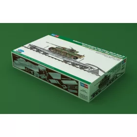   HobbyBoss német SSyms 80 vasúti platókocsi Tiger I harckocsival 1:72 vasúti makett