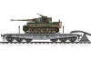 HobbyBoss német SSyms 80 vasúti platókocsi Tiger I harckocsival 1:72 vasúti makett