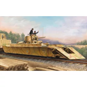   HobbyBoss német Panzerträgerwagen páncélozott vasúti kocsi 1:72 vasúti makett