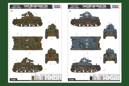 HobbyBoss francia R35 könnyű gyalogsági harckocsi 1:35 makett