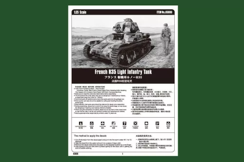 HobbyBoss francia R35 könnyű gyalogsági harckocsi 1:35 makett