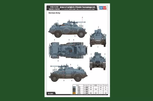 HobbyBoss német Le.Pz.Sp.Wg (Sd.Kfz.221)Panzerwag 1:35 harcjármű makett