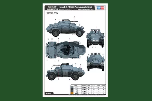 HobbyBoss német Sd.Kfz.222 Leichter Panzerwagen 1:35 harcjármű makett