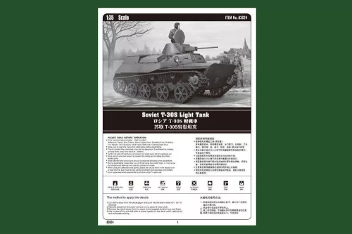 HobbyBoss szovjet T-30S könnyű harckocsi 1:35 makett