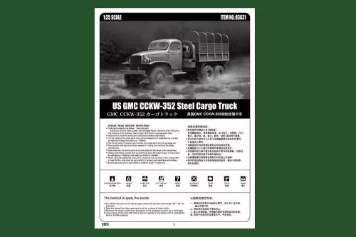 HobbyBoss amerikai GMC CCKW-352 Steel teherautó 1:35 makett