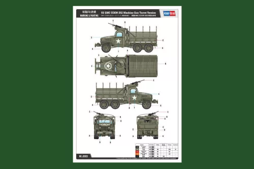 HobbyBoss amerikai GMC CCKW-352 Machine löveg Turret Versi 1:35 makett