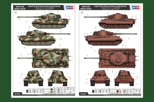 HobbyBoss Pz.Kpfw.VI Sd.Kfz.181 Tiger II(Henschel 1:35 harcjármű makett