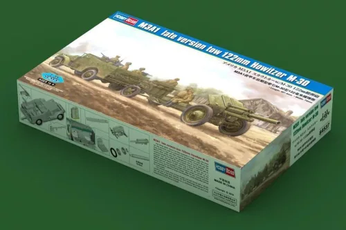 HobbyBoss M3A1 késői változat tow 122 mm HowitzerM-30 1:35 katonai jármű makett