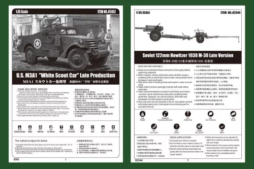 HobbyBoss M3A1 késői változat tow 122 mm HowitzerM-30 1:35 katonai jármű makett