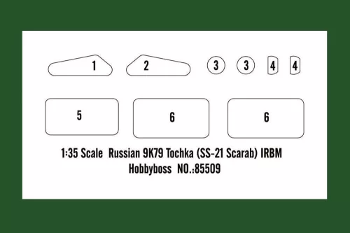 HobbyBoss orosz 9K79 Tochka (SS-21 Scarab) IRBM 1:35 rakéta-/légvédelmi rendszer makett