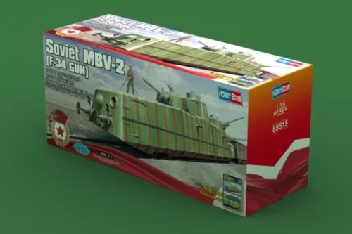 HobbyBoss szovjet MBV-2 páncélvonat késői L-11 löveggel 1:35 vasúti makett