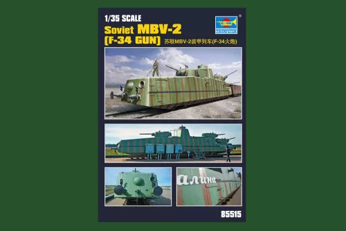 HobbyBoss szovjet MBV-2 páncélvonat késői L-11 löveggel 1:35 vasúti makett