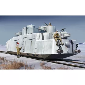   HobbyBoss szovjet MBV-2 páncélvonat késői KT-28 löveggel 1:35 vasúti makett
