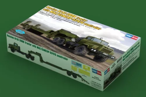 HobbyBoss orosz KrAZ-260B vontató – CMAZ/ChMZAP-5247G semitrailer 1:35 makett