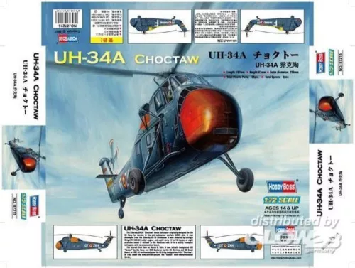 HobbyBoss amerikai UH-34A 'Choctaw' 1:72 helikopter makett