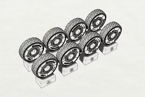 Hauler JGSDF Type 16 Wheels (Aoshima kit) - kerékkészlet