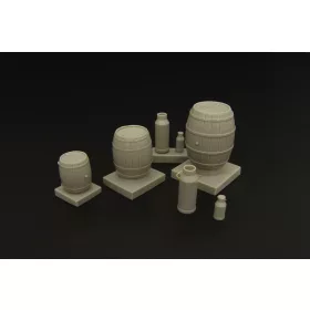   Hauler Wooden barrels and milk cans – dioráma kellék makett