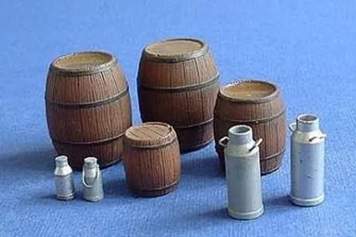 Hauler Wooden barrels and milk cans – dioráma kellék makett
