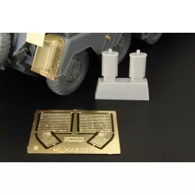   Hauler Sd Kfz 232 exhaust shroud mesh and silencer - kipufogóvédő háló és hangtompító, Tamiya maketthez