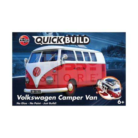 Airfix - QUICKBUILD VW Camper Van red autó makett (J6017)