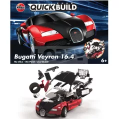   Airfix - QUICKBUILD Bugatti 16.4 Veyron black/red autó makett (J6020)