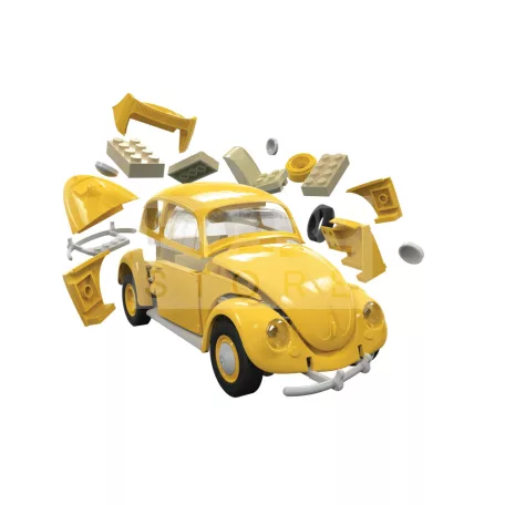Airfix - QUICKBUILD VW Beetle yellow autó makett (J6023)