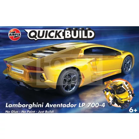 Airfix - QUICKBUILD Lamborghini Aventador - Yellow autó makett (J6026)