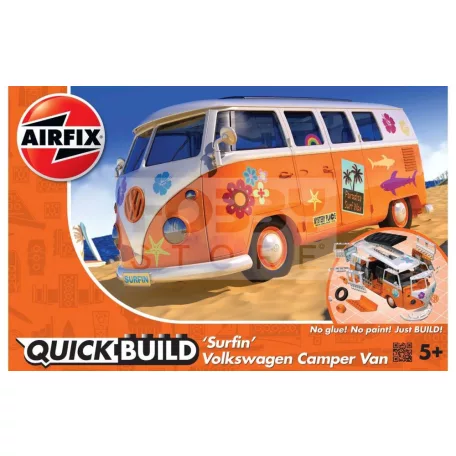 Airfix - QUICKBUILD VW Camper Van 'Surfin' autó makett (J6023)
