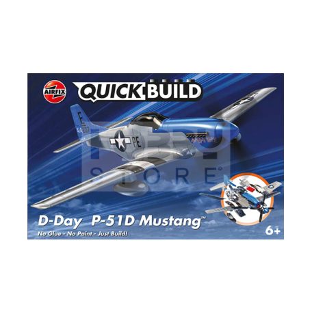 Airfix - QUICKBUILD D-Day P-51D Mustang repülőgép makett (J6046)