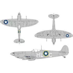   Eduard Accessories Spitfire Mk.Vb early US national insignia for Kotare - Spitfire Mk.Vb korai US – felségjel-festő maszk