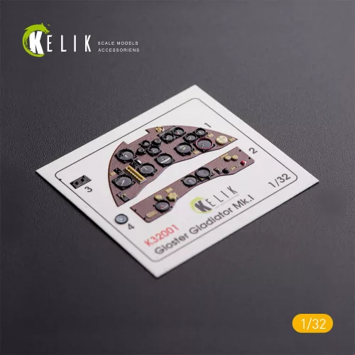 Kelik Gloster Gladiator Mk.II interior 3D decals for ICM kit - 3D belsőtér-részletező matricakészlet