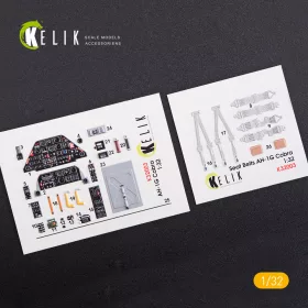   Kelik AH-1G Cobra interior 3D decals for ICM kit - 3D belsőtér-részletező matricakészlet