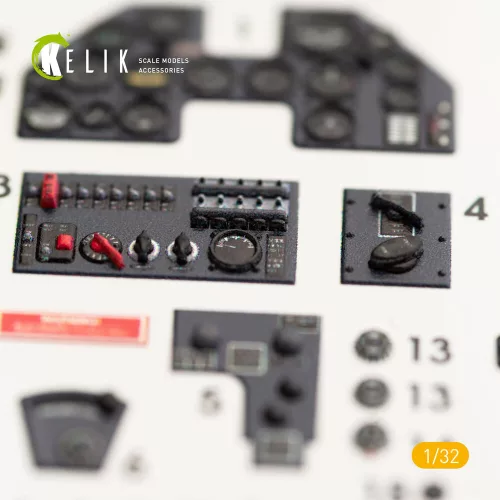 Kelik P-40M interior 3D decals for Trumpeter kit - 3D belsőtér-részletező matricakészlet