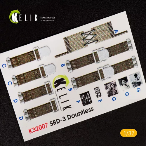 Kelik SBD-3 Dauntless interior 3D decals for Trumpeter kit - 3D belsőtér-részletező matricakészlet