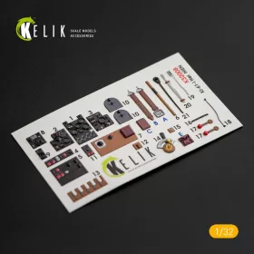   Kelik Ki-61-I interior 3D decals for Hasegawa kit - 3D belsőtér-részletező matricakészlet
