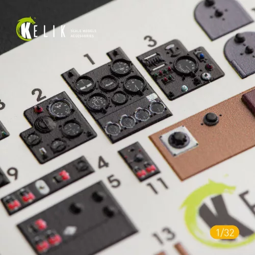 Kelik Ki-61-I interior 3D decals for Hasegawa kit - 3D belsőtér-részletező matricakészlet