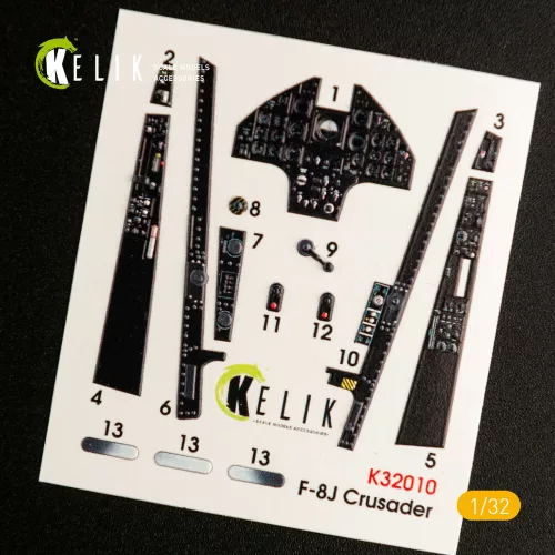 Kelik F-8J Crusader- Interior 3D Decal for Trumpeter kit - 3D belsőtér-részletező matricakészlet