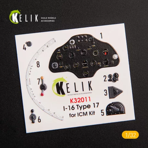 Kelik I-16 type 17 - Interior 3D Decal for ICM kit - 3D belsőtér-részletező matricakészlet