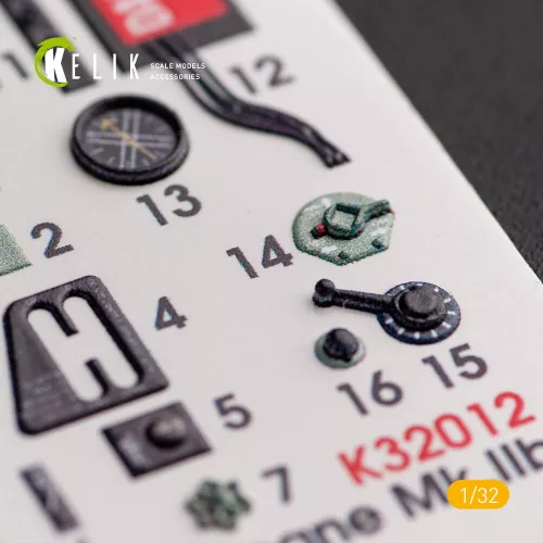 Kelik Hawker Hurricane Mk.IIB - Interior 3D Decal for Revell kit - 3D belsőtér-részletező matricakészlet